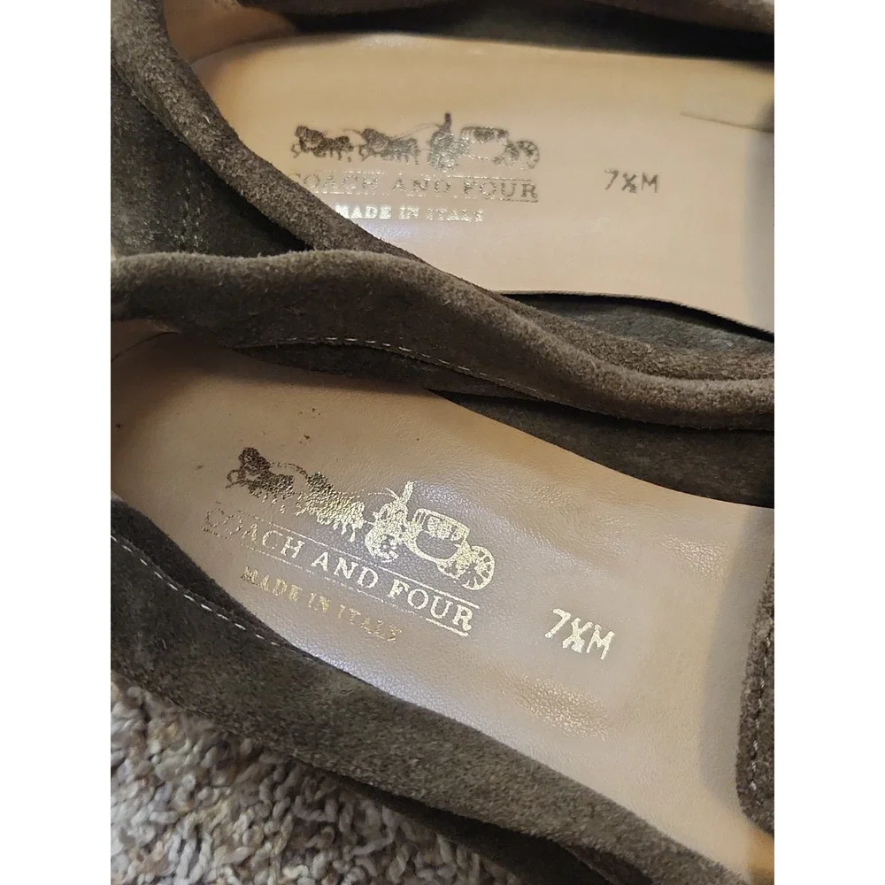 Coach and Four Women's Brown Suede Loafers Size 7 1/2M Made In Italy